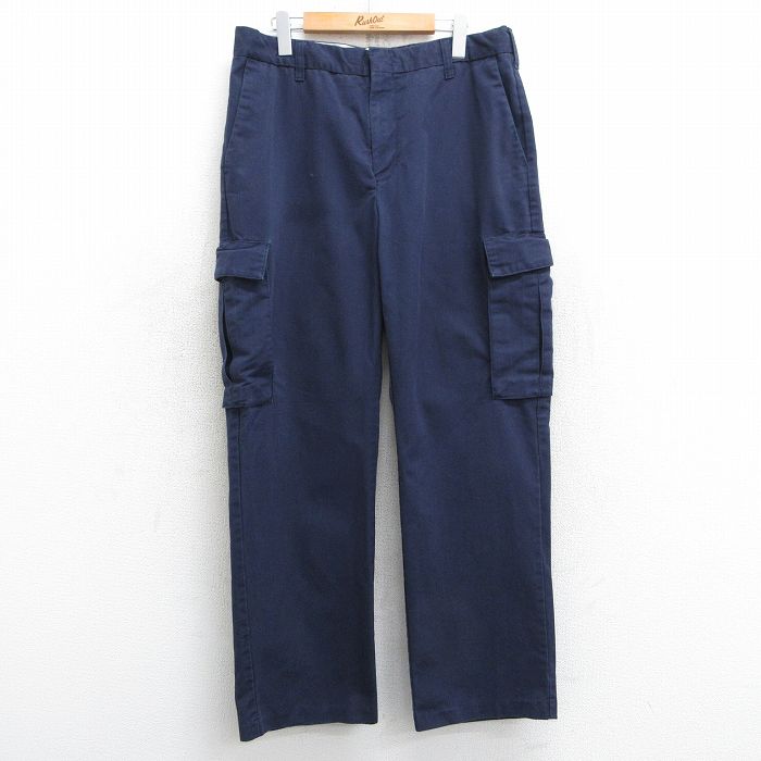 W35★古着 Wear Guard カーゴ ワーク パンツ メンズ 紺 ネイビー 25mar15 中古 ボトムス ロング