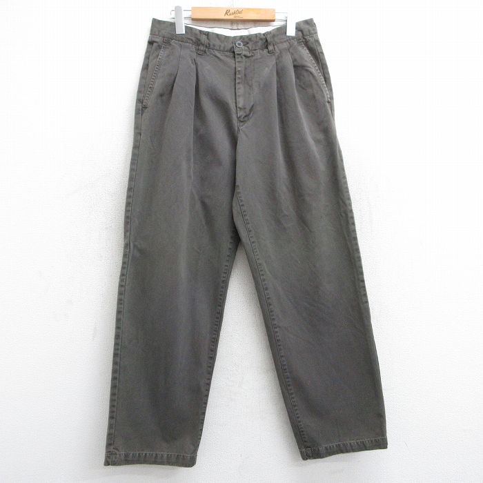 W31★古着 ギャップ GAP チノ パンツ チノパン メンズ コットン 濃緑系 グリーン 25mar15 中古 ボトムス ロング
