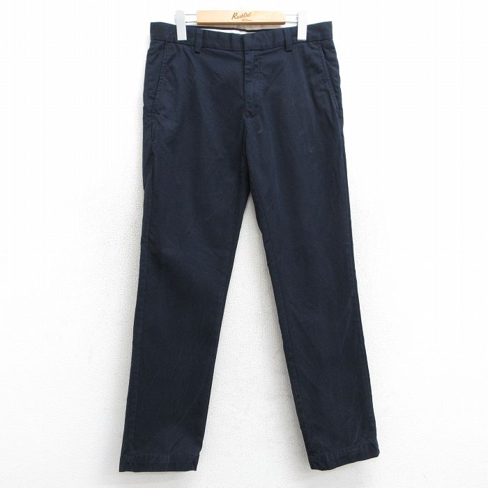 W32★古着 バナナリパブリック BANANA REPUBLIC ブランド パンツ メンズ コットン 紺 ネイビー 25mar15 中古 ボトムス ロング