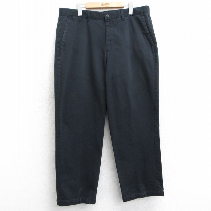 W35★古着 ドッカーズ パンツ メンズ コットン 黒 ブラック 25mar15 中古 ボトムス ロング