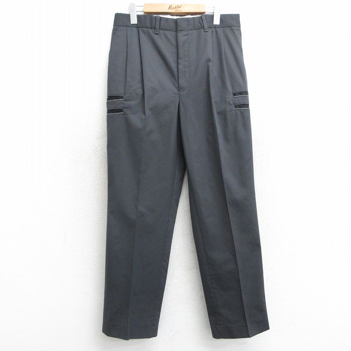 W33★古着 ワーク パンツ メンズ 90年代 90s USA製 濃グレー 25mar15 中古 ボトムス ロング