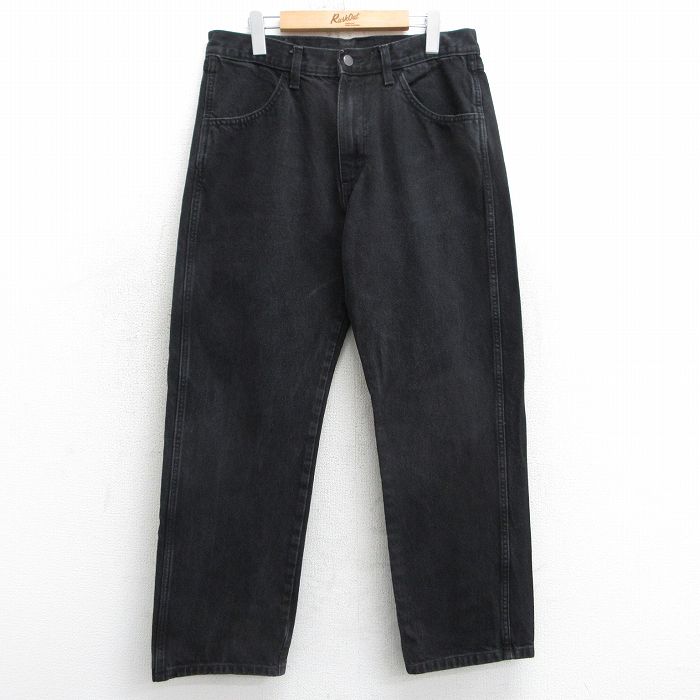 W35★古着 ラスラー ジーンズ メンズ 黒 ブラック デニム 25mar15 中古 ボトムス ジーパン Gパン ロング パンツ