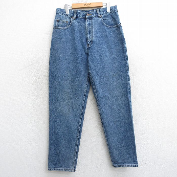 【20%OFF】W32★古着 ジーンズ メンズ コットン 紺 ネイビー デニム 25mar17 中古 ボトムス ジーパン Gパン ロング パンツ