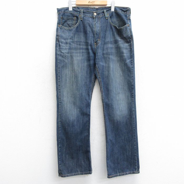 W36★古着 リーバイス Levis 527 ジーンズ メンズ ヒゲ ブーツカット コットン 濃紺 ネイビー デニム 【spe】 25mar17 中古 ボトムス ジーパン Gパン ロング パンツ