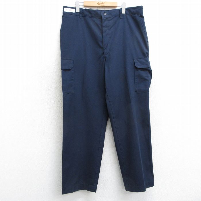 【20%OFF】W36★古着 レッドキャップ ワーク カーゴ パンツ メンズ 紺 ネイビー 25mar17 中古 ボトムス ロング