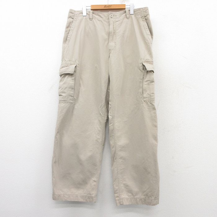 W38★古着 ギャップ GAP カーゴ パンツ メンズ ダック地 コットン ベージュ カーキ 25mar17 中古 ボトムス ロング