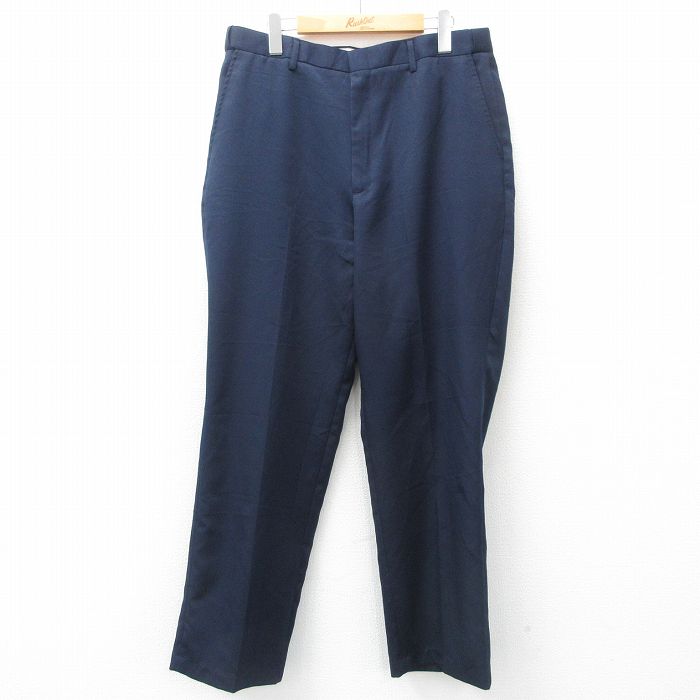 W34★古着 ピューリタン スラックス パンツ メンズ 00年代 00s 紺 ネイビー 25mar17 中古 ボトムス ロング