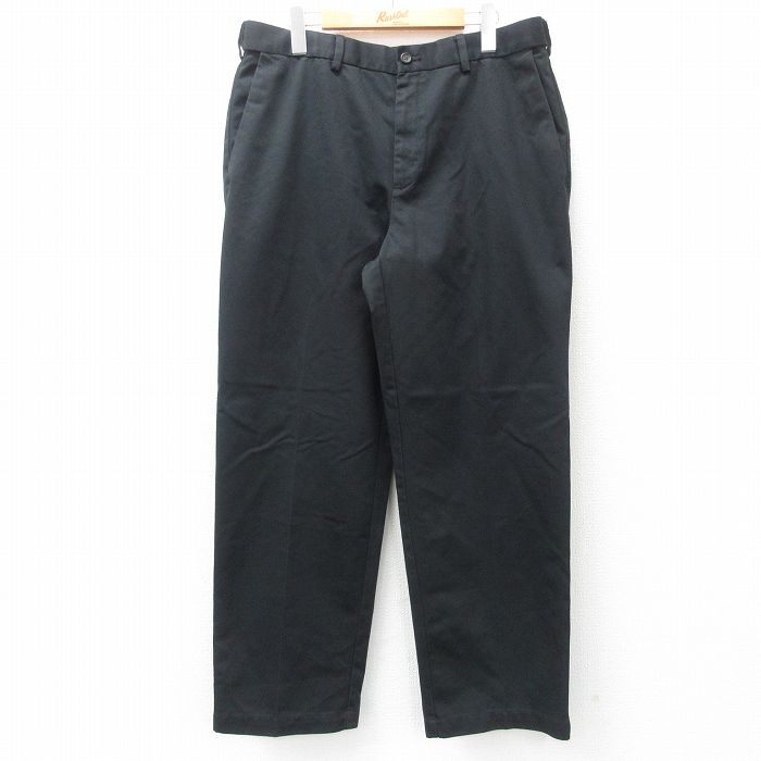 W34★古着 HAGGAR パンツ メンズ 黒 ブラック 25mar17 中古 ボトムス ロング