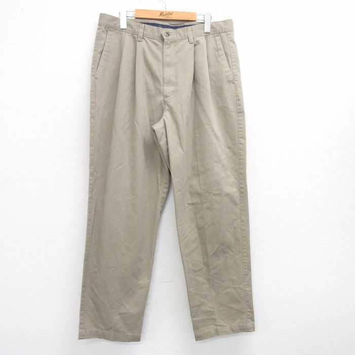 【50%OFF】W35★古着 ドッカーズ パンツ メンズ 00年代 00s コットン ベージュ カーキ 25mar17 中古 ボトムス ロング