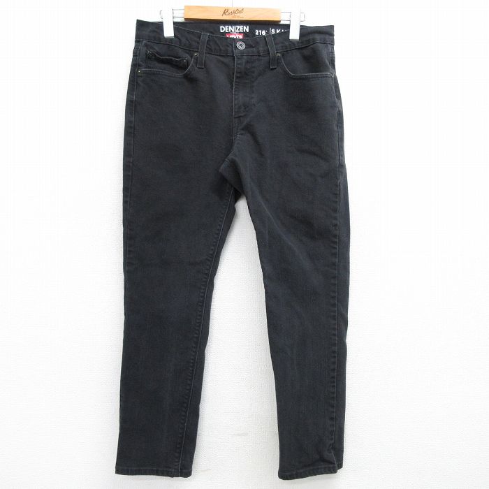 W31★古着 リーバイス Levis 216 ジーンズ メンズ 黒 ブラック デニム 25mar17 中古 ボトムス ジーパン Gパン ロング パンツ