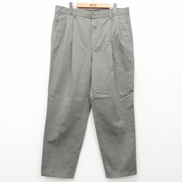 【20%OFF】W36★古着 HAGGAR パンツ メンズ コットン グレー系 25mar18 中古 ボトムス ロング