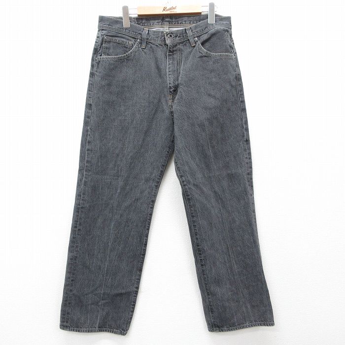 W34★古着 ラルフローレン Ralph Lauren ブランド ジーンズ メンズ コットン 黒 ブラック デニム 【spe】 25mar18 中古 ボトムス ジーパン Gパン ロング パンツ