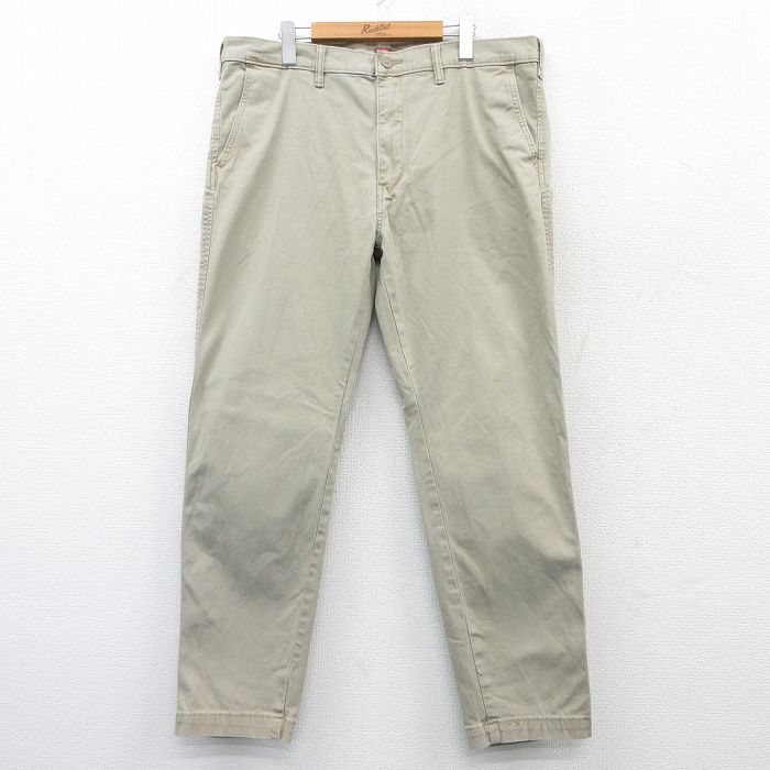 W40★古着 リーバイス Levis チノ パンツ チノパン メンズ 大きいサイズ ベージュ カーキ 25mar18 中古 ボトムス ロング
