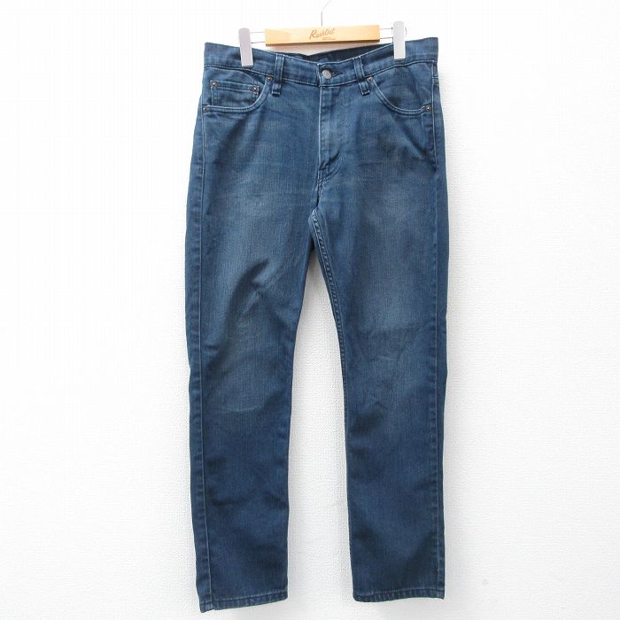 W34★古着 リーバイス Levis 511 ジーンズ メンズ 紺 ネイビー デニム 25mar18 中古 ボトムス ジーパン Gパン ロング パンツ