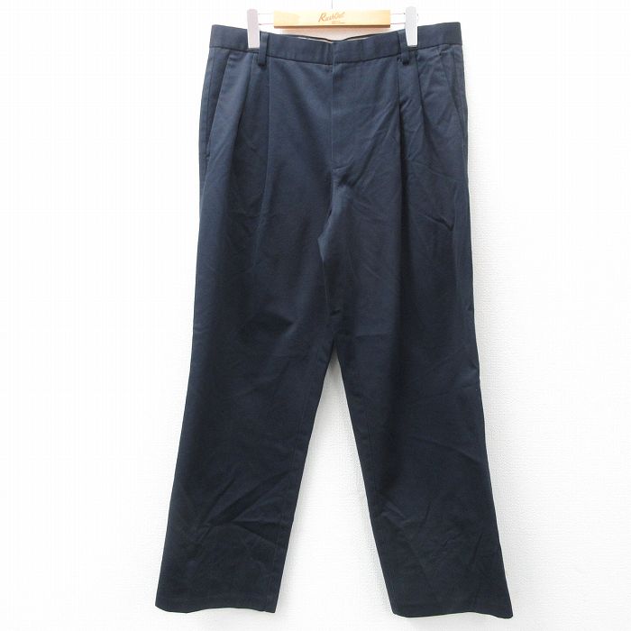 W35★古着 ドッカーズ パンツ メンズ コットン 濃紺 ネイビー 25mar18 中古 ボトムス ロング