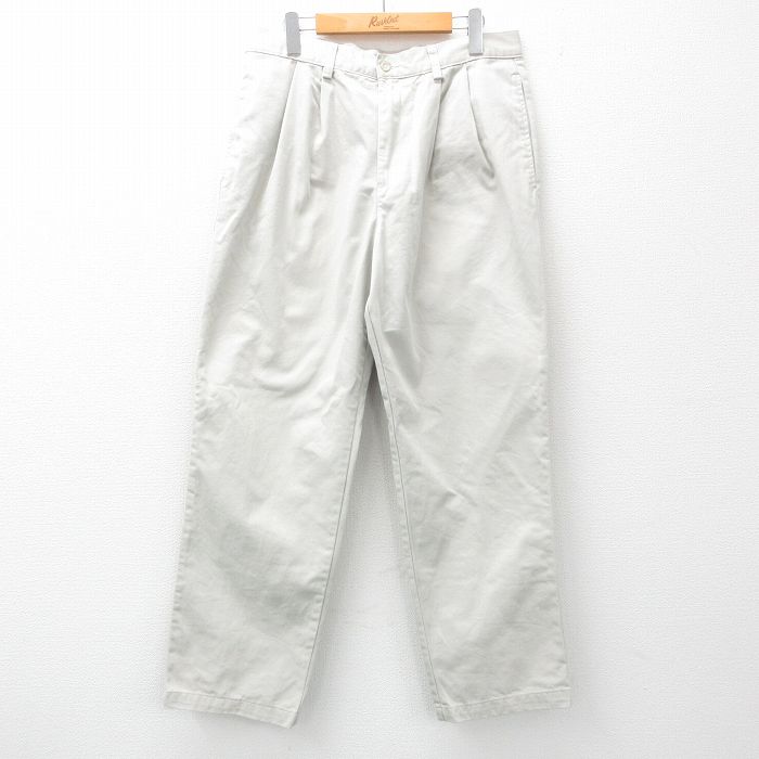 W34★古着 ドッカーズ パンツ メンズ コットン 薄ベージュ カーキ 25mar18 中古 ボトムス ロング