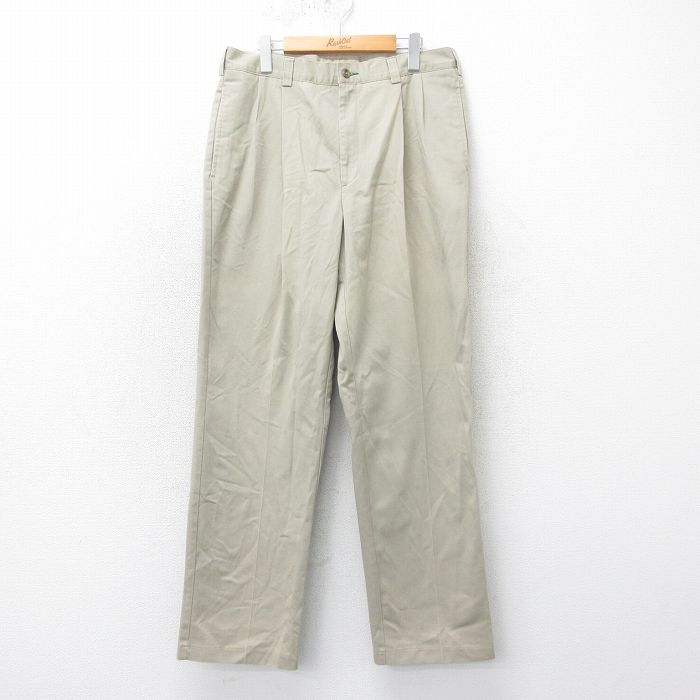 【20%OFF】W34★古着 トミーヒルフィガー TOMMY HILFIGER ブランド パンツ メンズ ベージュ カーキ 25mar18 中古 ボトムス ロング