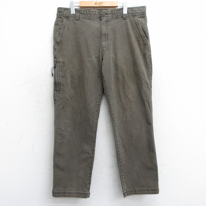 【50%OFF】W38★古着 G.H.BASS パンツ メンズ ダック地 濃緑 グリーン 25mar18 中古 ボトムス ロング