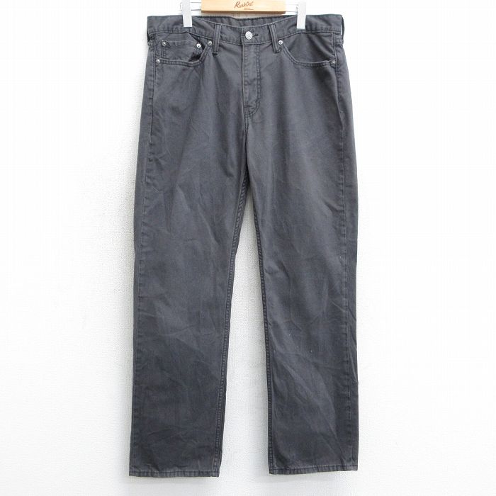 W38★古着 リーバイス Levis 514 パンツ メンズ コットン 黒 ブラック 25mar18 中古 ボトムス ロング