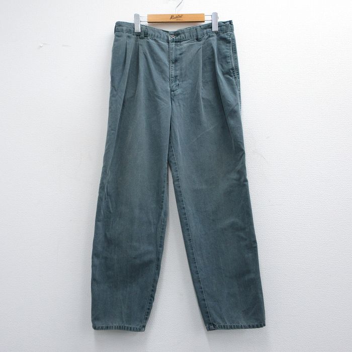 W34★古着 ドッカーズ パンツ メンズ 90年代 90s コットン 緑系 グリーン 【spe】 25mar19 中古 ボトムス ロング