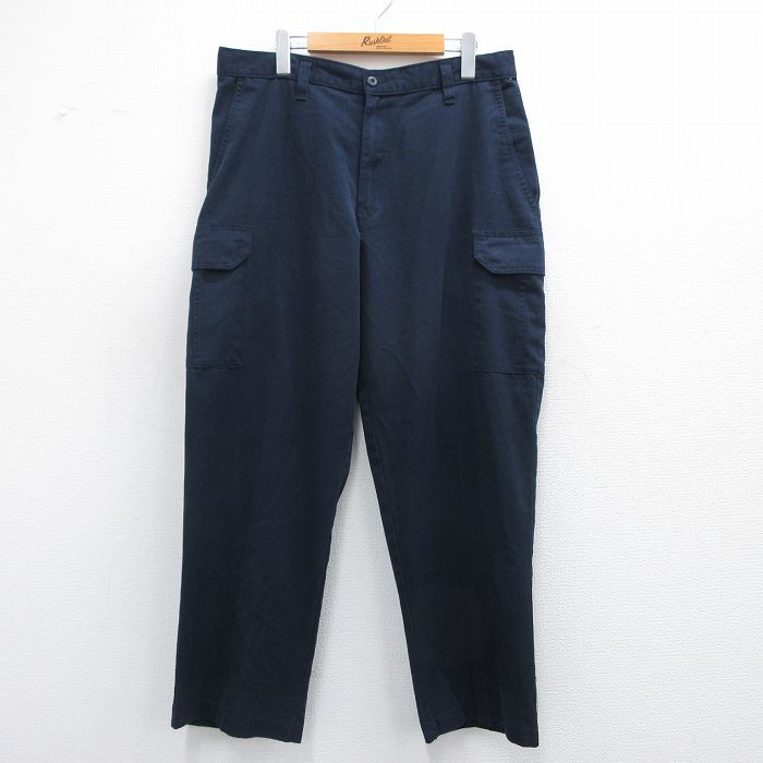 【20%OFF】W35★古着 ワーク カーゴ パンツ メンズ CiNTAS 紺 ネイビー 25mar19 中古 ボトムス ロング