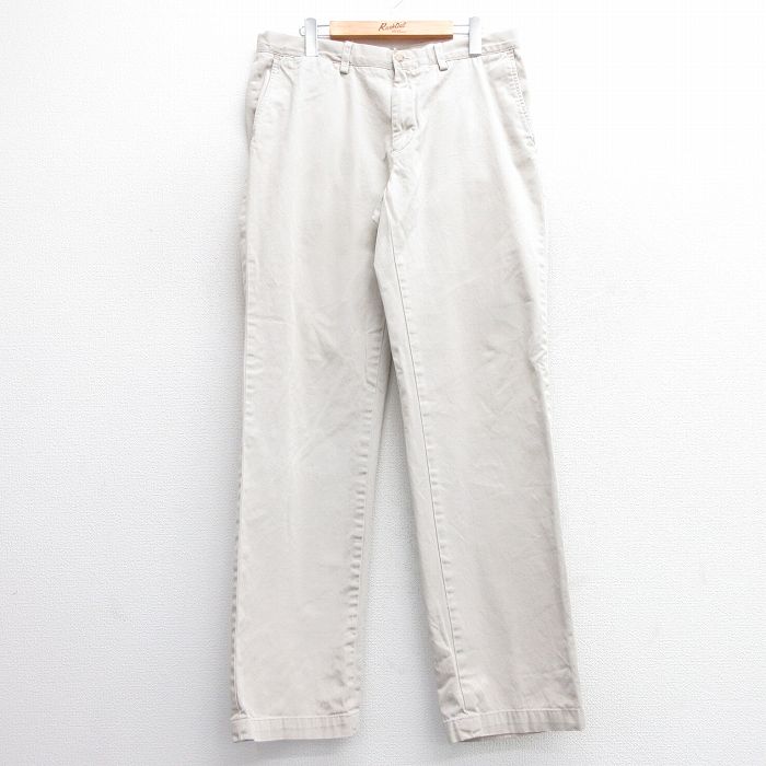【20%OFF】W34★古着 ラルフローレン Ralph Lauren ブランド パンツ メンズ コットン 薄ベージュ カーキ 25mar19 中古 ボトムス ロング