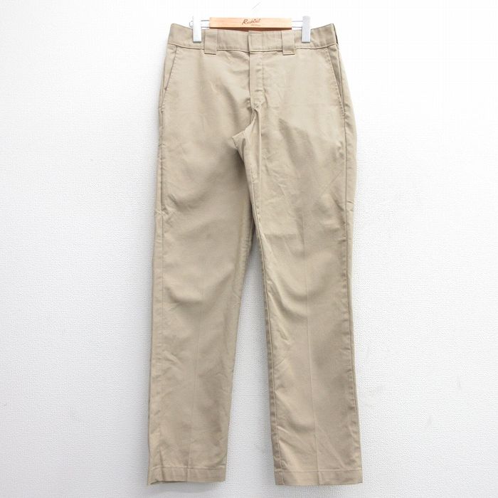 W32★古着 ディッキーズ Dickies ワーク パンツ メンズ ベージュ カーキ 25mar19 中古 ボトムス ロング