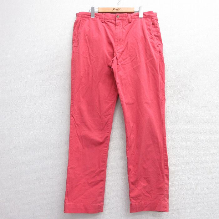 W34★古着 ラルフローレン Ralph Lauren ブランド パンツ メンズ 濃ピンク 25mar19 中古 ボトムス ロング