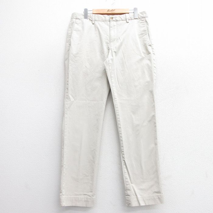 W32★古着 ラルフローレン Ralph Lauren ブランド パンツ メンズ 薄ベージュ カーキ 25mar19 中古 ボトムス ロング