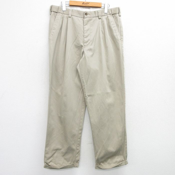 【20%OFF】W35★古着 パンツ メンズ ベージュ カーキ 25mar19 中古 ボトムス ロング