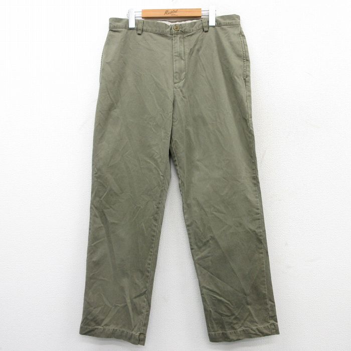 W35★古着 ジェイクルー J.CREW パンツ メンズ コットン 緑系 グリーン 25mar19 中古 ボトムス ロング