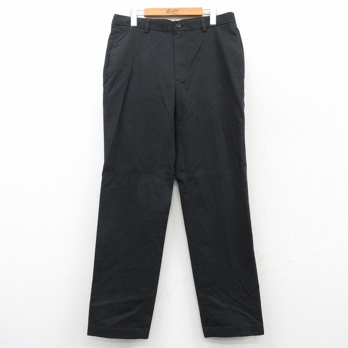 W33★古着 ブルックスブラザーズ BROOKS BROTHERS ブランド パンツ メンズ コットン 黒 ブラック 25mar19 中古 ボトムス ロング