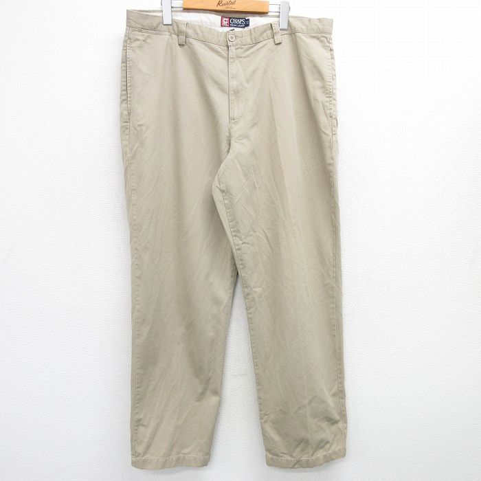 【20%OFF】W39★古着 ラルフローレン Ralph Lauren チャップス ブランド パンツ メンズ 90年代 90s コットン ベージュ カーキ 25mar21 中古 ボトムス ロング