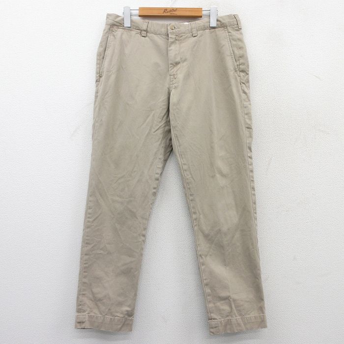W34★古着 ラルフローレン Ralph Lauren ブランド パンツ メンズ コットン ベージュ カーキ 25mar21 中古 ボトムス ロング