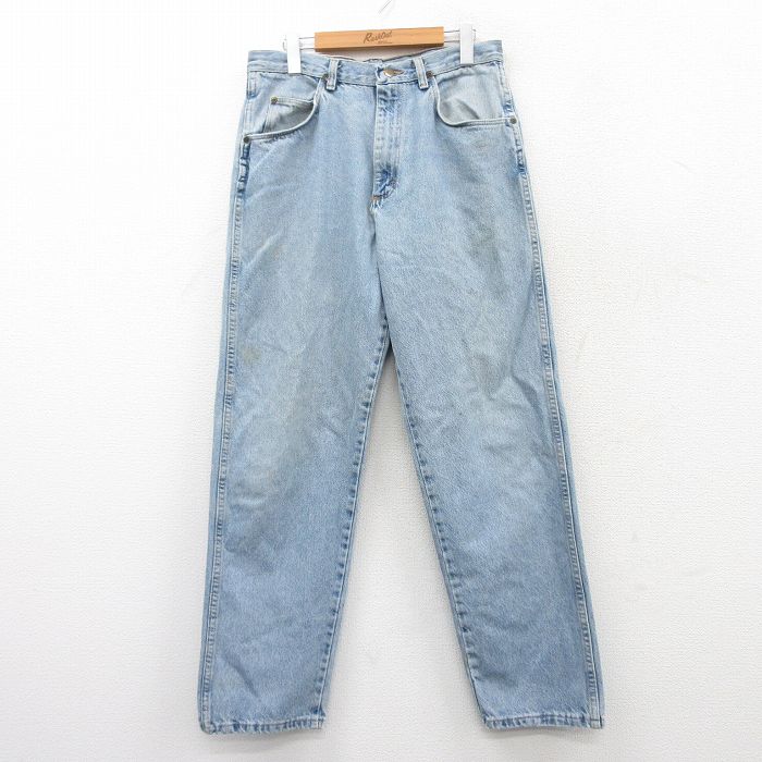 W32★古着 ラングラー Wrangler ジーンズ メンズ 00年代 00s 紺 ネイビー デニム 25mar21 中古 ボトムス ジーパン Gパン ロング パンツ