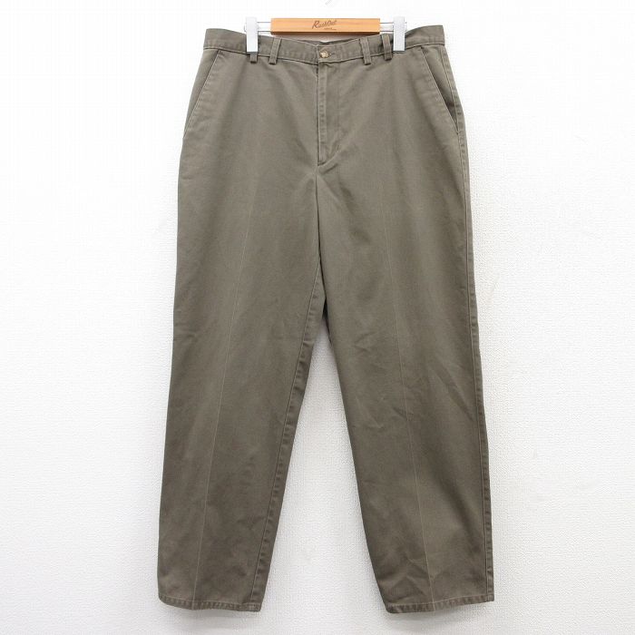 W36★古着 HAGGAR パンツ メンズ コットン 緑系 グリーン 25mar21 中古 ボトムス ロング