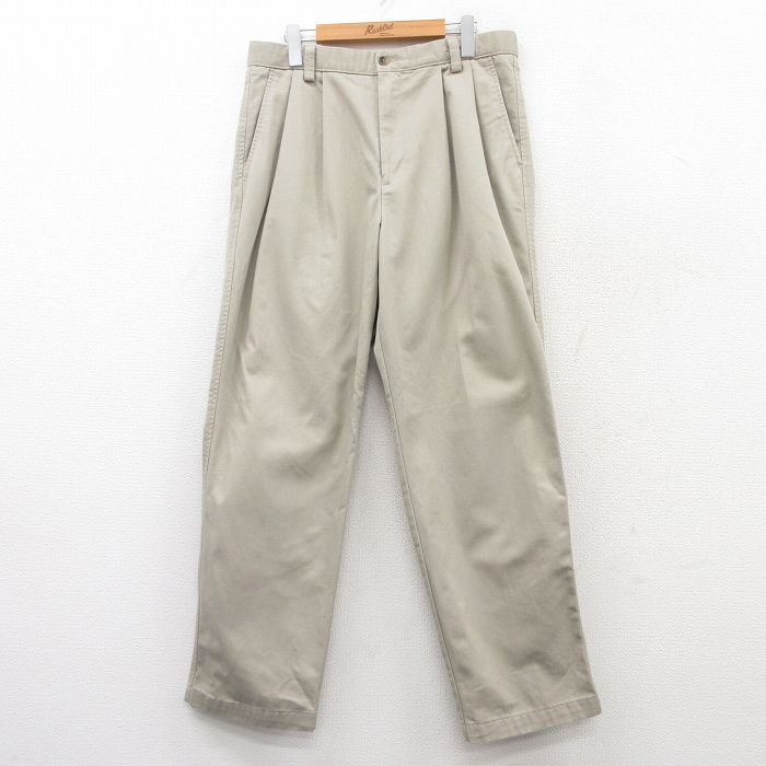 W34★古着 ドッカーズ チノ パンツ チノパン メンズ コットン 薄ベージュ カーキ 25mar21 中古 ボトムス ロング