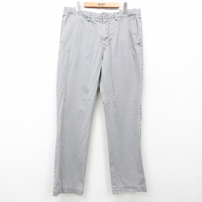 W34★古着 ラルフローレン Ralph Lauren ブランド パンツ メンズ コットン グレー 25mar22 中古 ボトムス ロング
