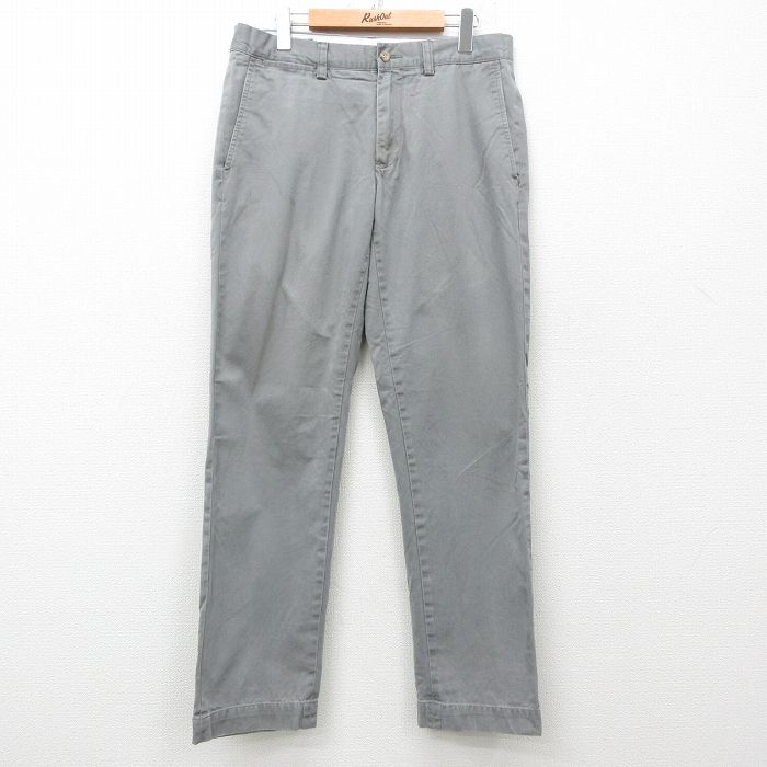 W33★古着 ラルフローレン Ralph Lauren ブランド パンツ メンズ コットン グレー 25mar22 中古 ボトムス ロング