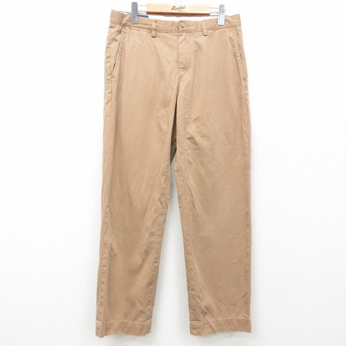 W32★古着 ラルフローレン Ralph Lauren ブランド パンツ メンズ 90年代 90s コットン ベージュ カーキ 25mar22 中古 ボトムス ロング