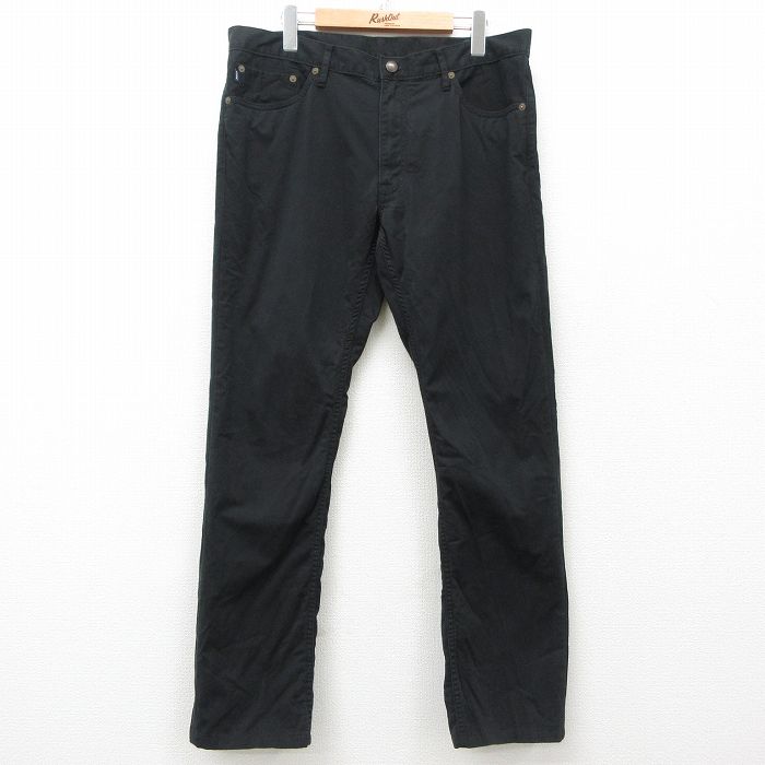 W35★古着 ラルフローレン Ralph Lauren ブランド パンツ メンズ 90年代 90s 黒 ブラック 25mar22 中古 ボトムス ロング