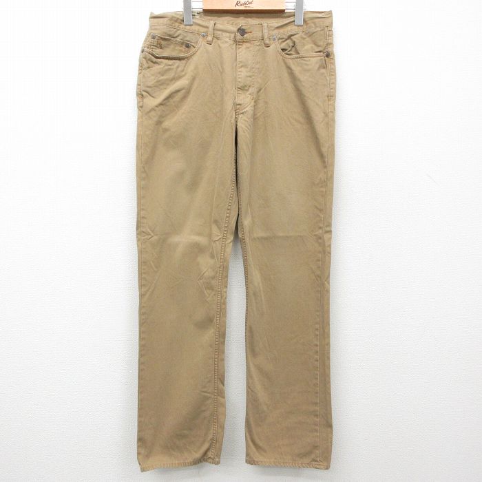 W34★古着 ラルフローレン Ralph Lauren ブランド パンツ メンズ コットン ベージュ カーキ 25mar22 中古 ボトムス ロング