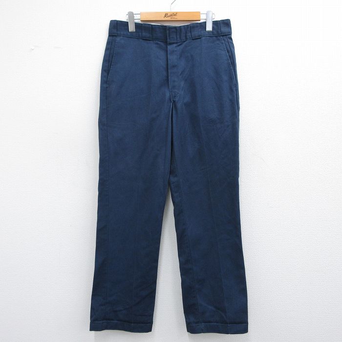 W32★古着 ディッキーズ Dickies ワーク パンツ メンズ 874 紺 ネイビー 25mar22 中古 ボトムス ロング