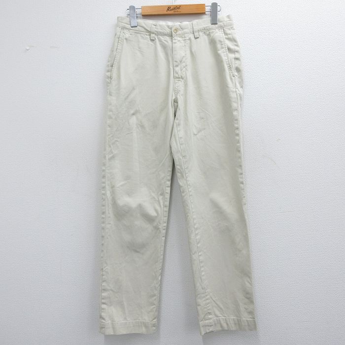 【50%OFF】W30★古着 ラルフローレン Ralph Lauren ブランド パンツ メンズ コットン 薄ベージュ カーキ 25mar22 中古 ボトムス ロング