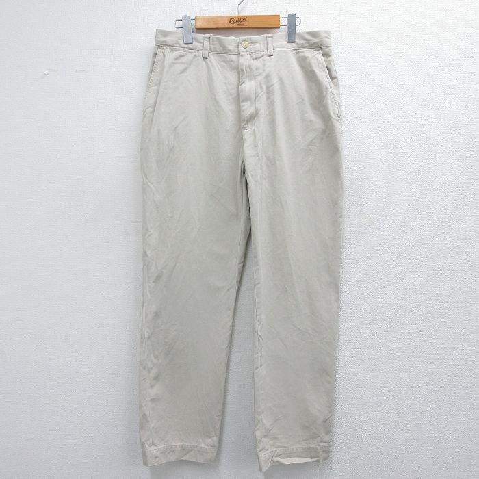 W34★古着 ラルフローレン Ralph Lauren ブランド チノ パンツ チノパン メンズ 90年代 90s PROSPECT コットン 薄ベージュ カーキ 25mar22 中古 ボトムス ロング