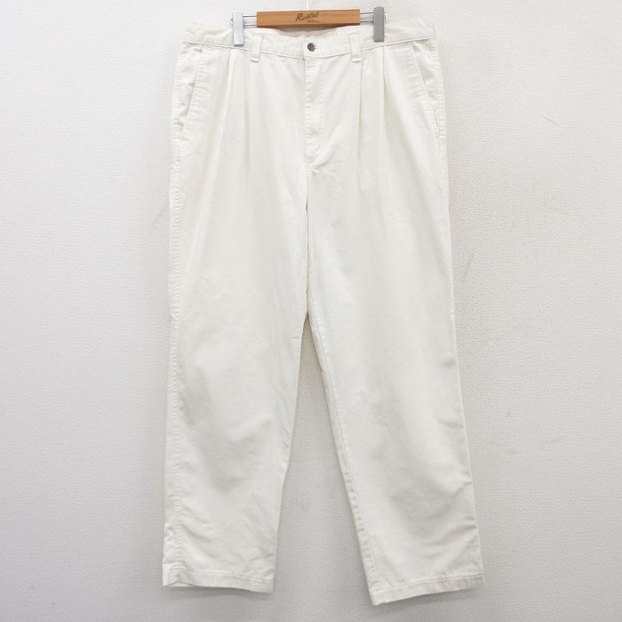 W38★古着 ドッカーズ パンツ メンズ 白 ホワイト 25mar22 中古 ボトムス ロング