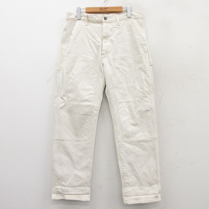 W34★古着 ギャップ GAP ペインター パンツ メンズ 白 ホワイト 25mar22 中古 ボトムス ロング