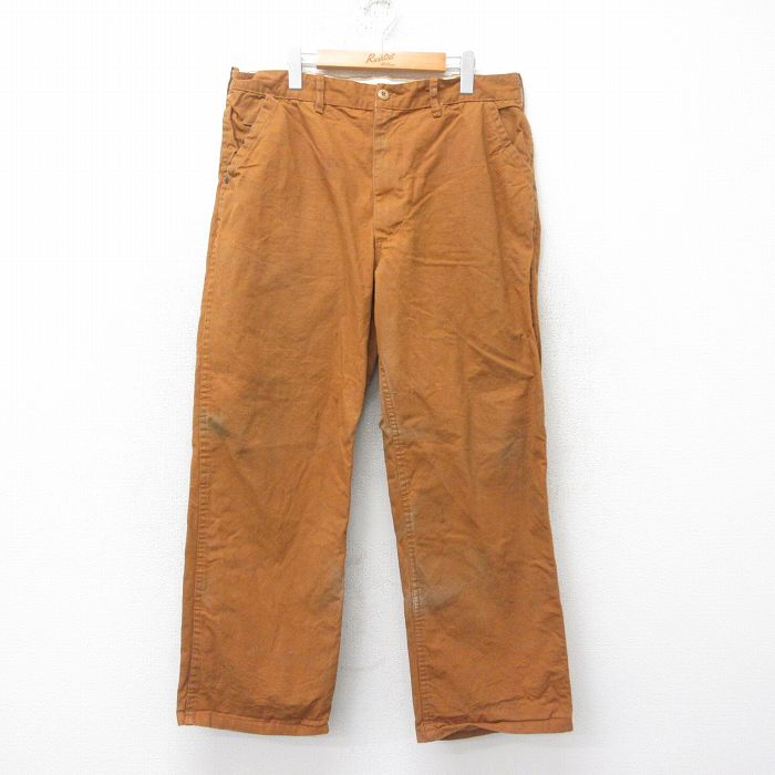 【20%OFF】W37★古着 SAFTBAK ハンティング パンツ メンズ 90年代 90s ダック地 ダブルニー USA製 茶 ブラウン 【spe】 25mar24 中古 ボトムス ロング
