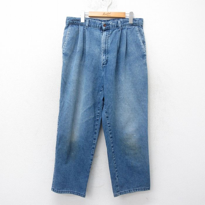 W34★古着 ドッカーズ ジーンズ メンズ 00年代 00s 紺 ネイビー デニム 【spe】 25mar24 中古 ボトムス ジーパン Gパン ロング パンツ