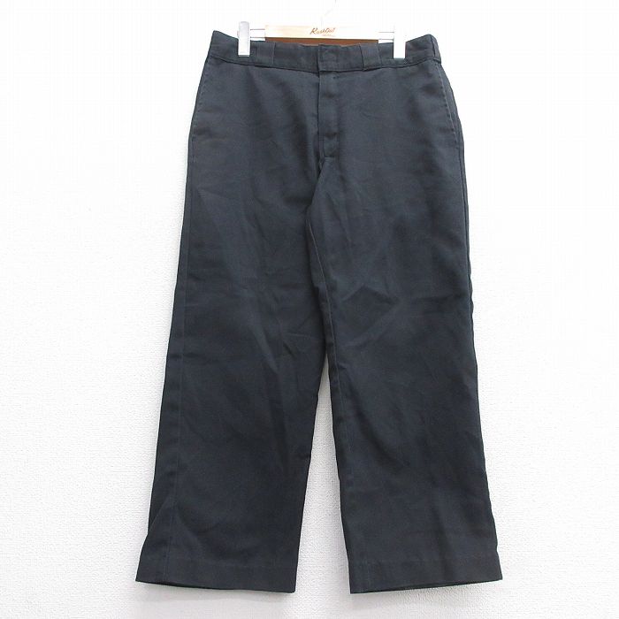 W33★古着 ディッキーズ Dickies パンツ メンズ 874 黒 ブラック 25mar24 中古 ボトムス ロング